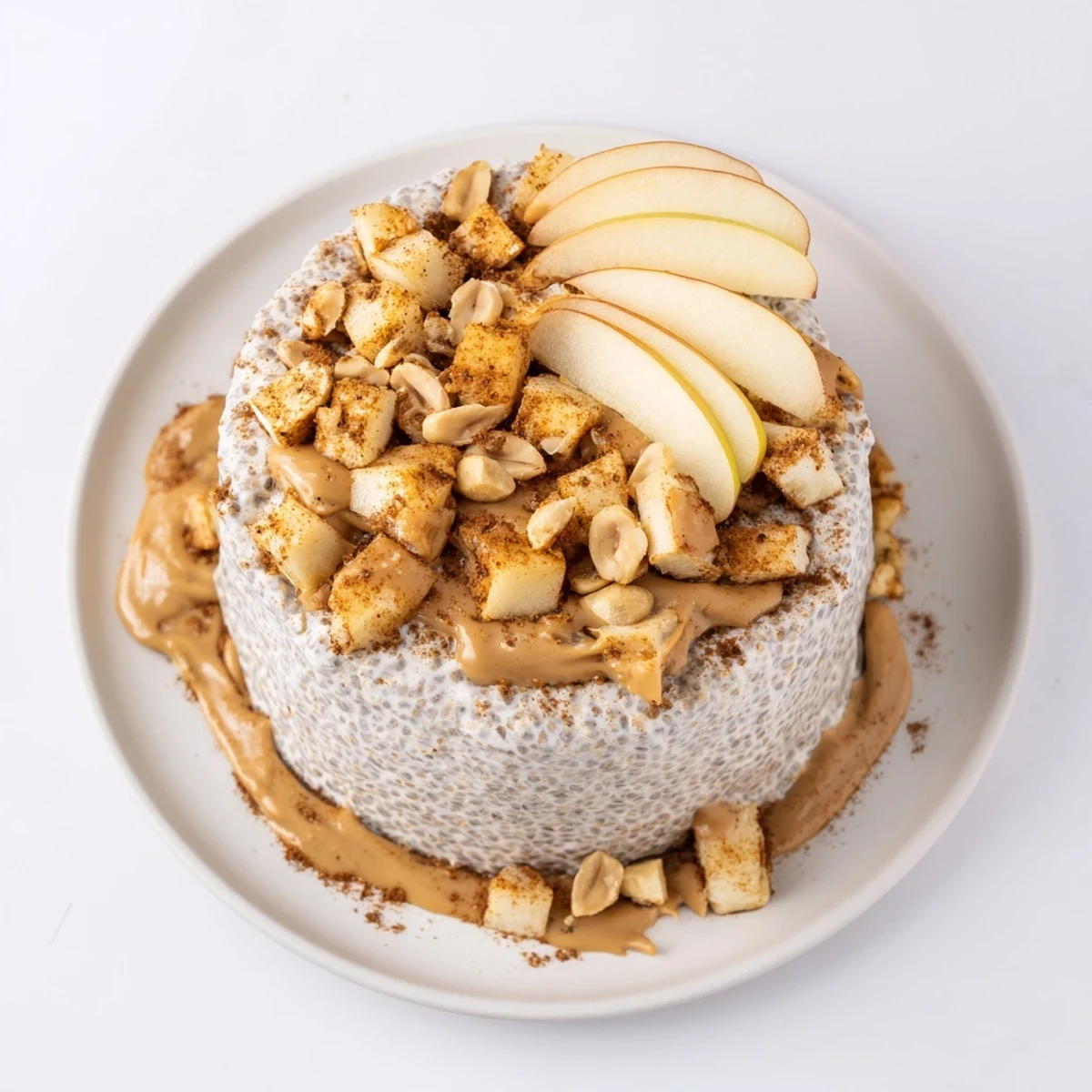 This Apple-Chia Pudding with Peanut Butter is a beautiful layered breakfast with a sweet, nutty aroma.