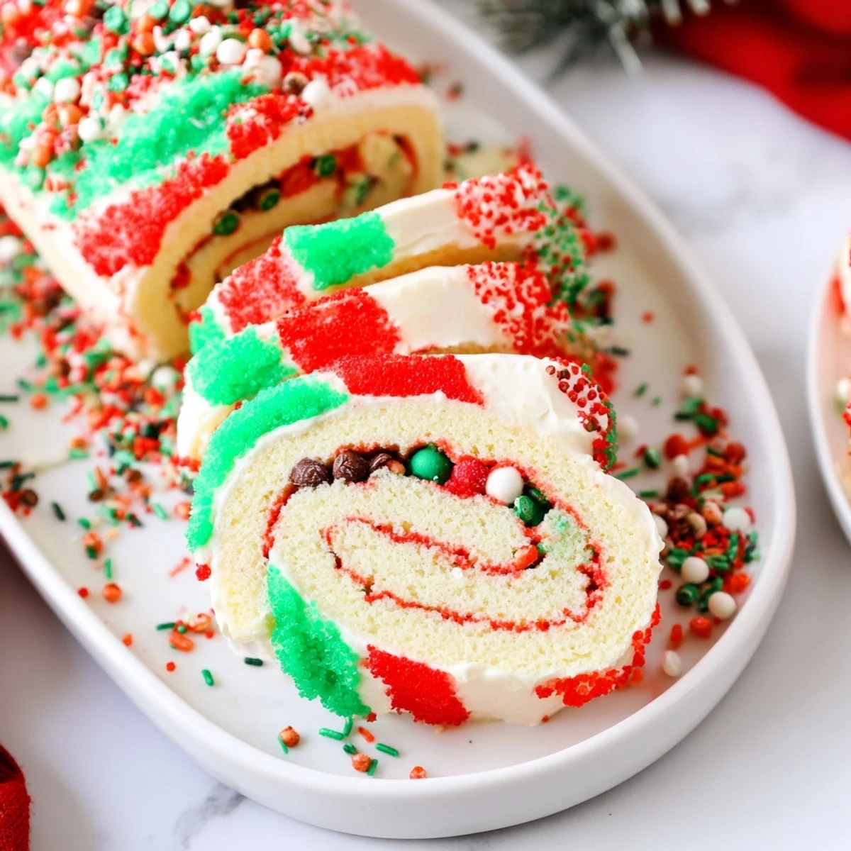 Homemade Ugly Sweater Cake Roll, decorated with vibrant frosting and ready for a fun, easy dessert.