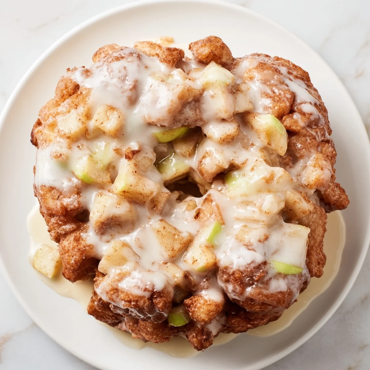 Homemade apple fritters, lightly spiced and served with a simple glaze for an irresistible dessert experience.