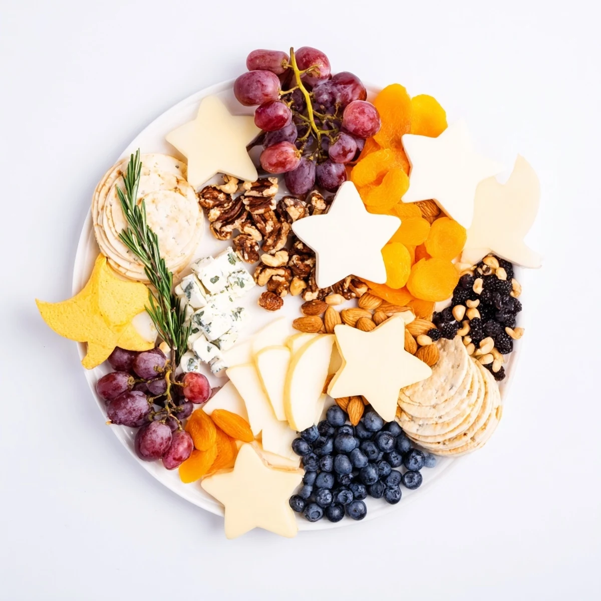 A beautifully arranged Moon & Stars Night Board, perfect for elegant gatherings and easy snacking.