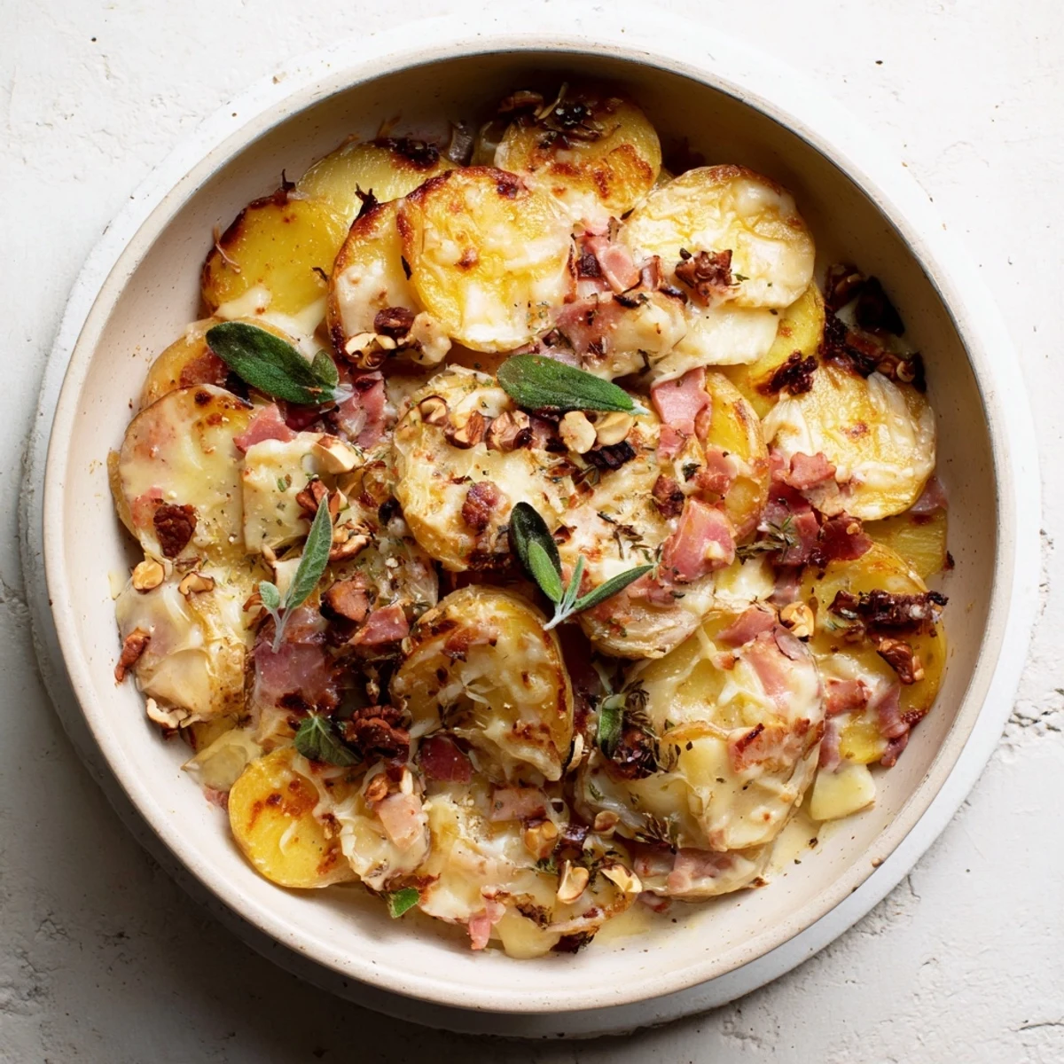 This delectable Plateau Moufle Chaud et Confortable is a bubbly, baked French dish layered with potatoes and Gruyère.