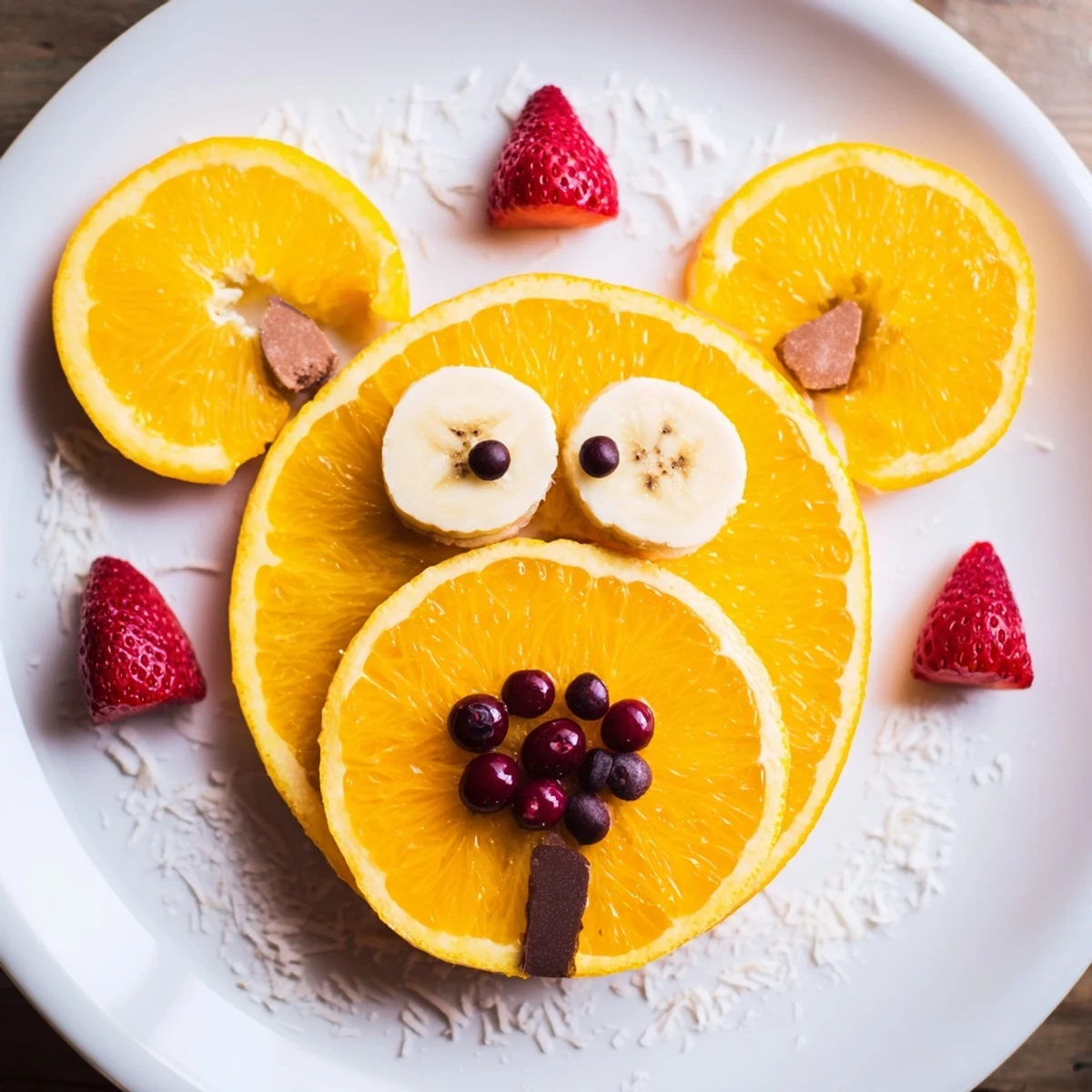Delicious and colorful: a playful Orange Slice Bear Face Fruit Board for brunch or parties.