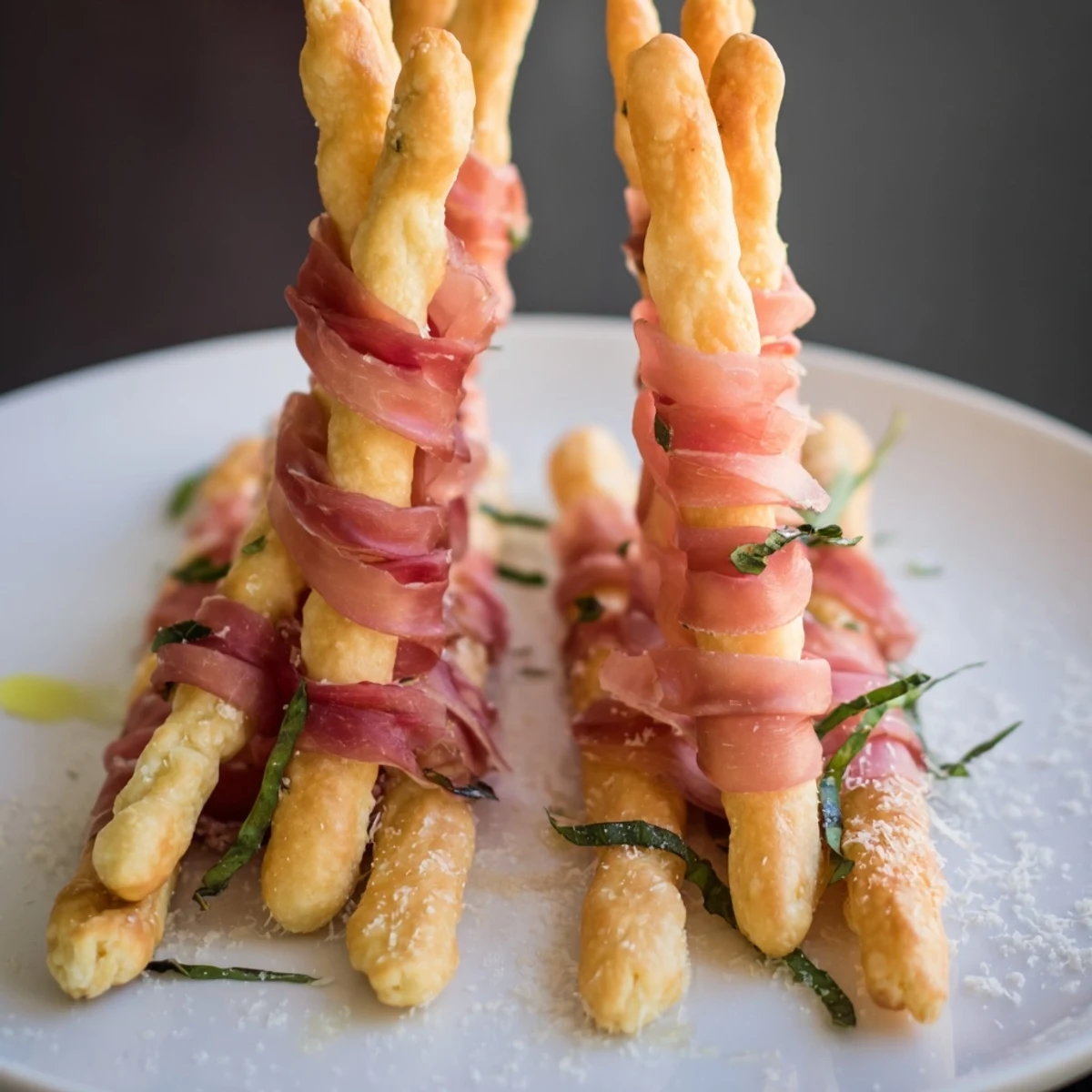 Enjoy the Golden Gate: Savory prosciutto and breadsticks make a fun appetizer, perfect for sharing.