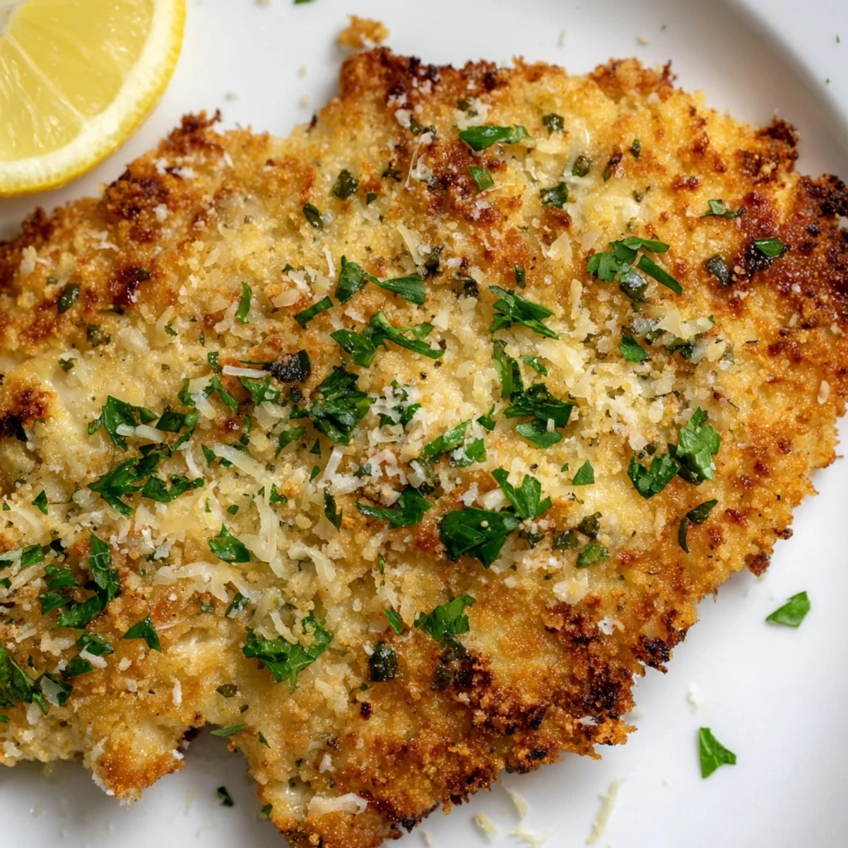 Golden-brown Crispy Parmesan Chicken Cutlets, baked to crispy perfection for a satisfying family meal.