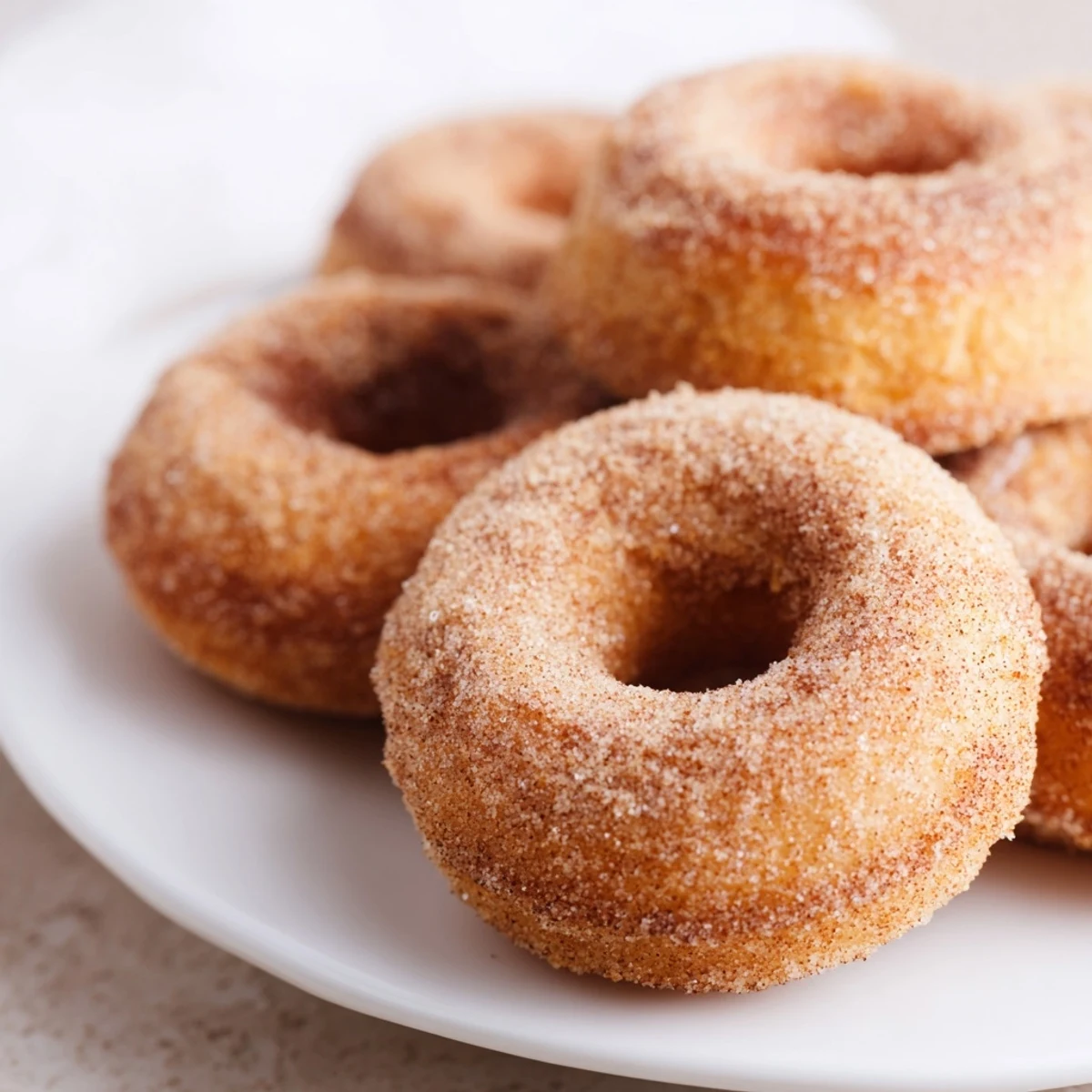 Warm and freshly baked cinnamon-sugar donuts ready to be enjoyed, a sweet American breakfast favorite.