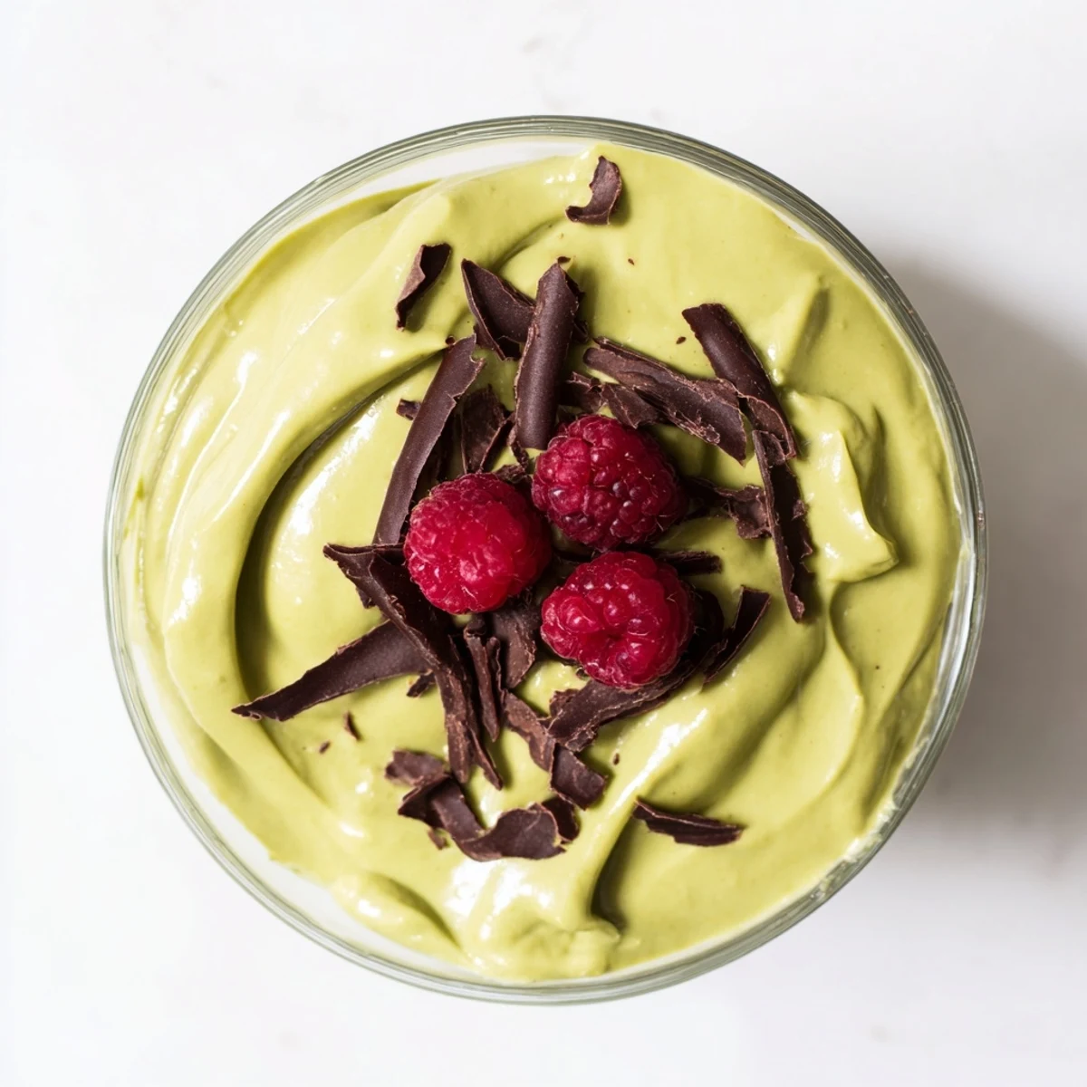 Decadent Avocado Chocolate Pudding swirled with fresh berries, a healthy and delightful dessert.