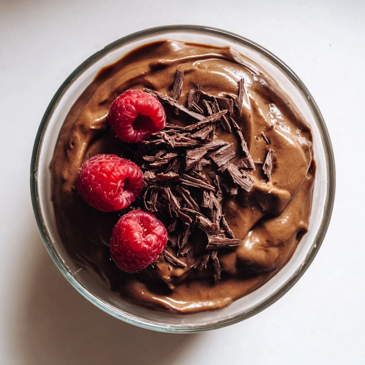 Silky, homemade Avocado Chocolate Pudding in a glass, a quick and delicious vegan treat.