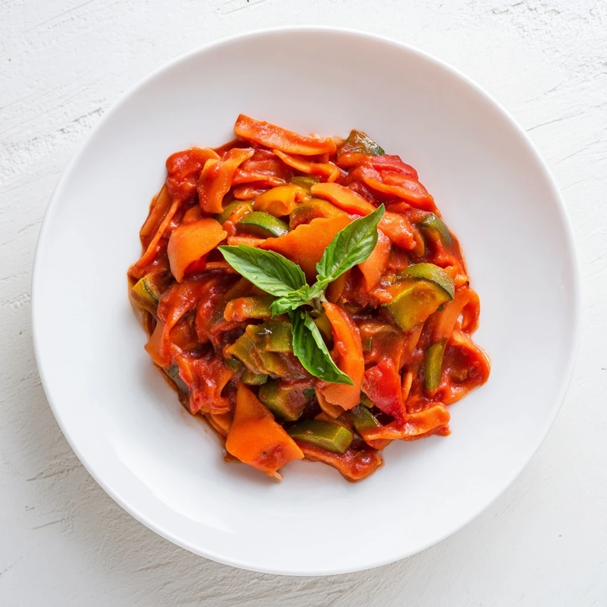 Veggie-Loaded Tomato Pasta Sauce, a glistening, smooth sauce perfect for coating your favorite pasta.