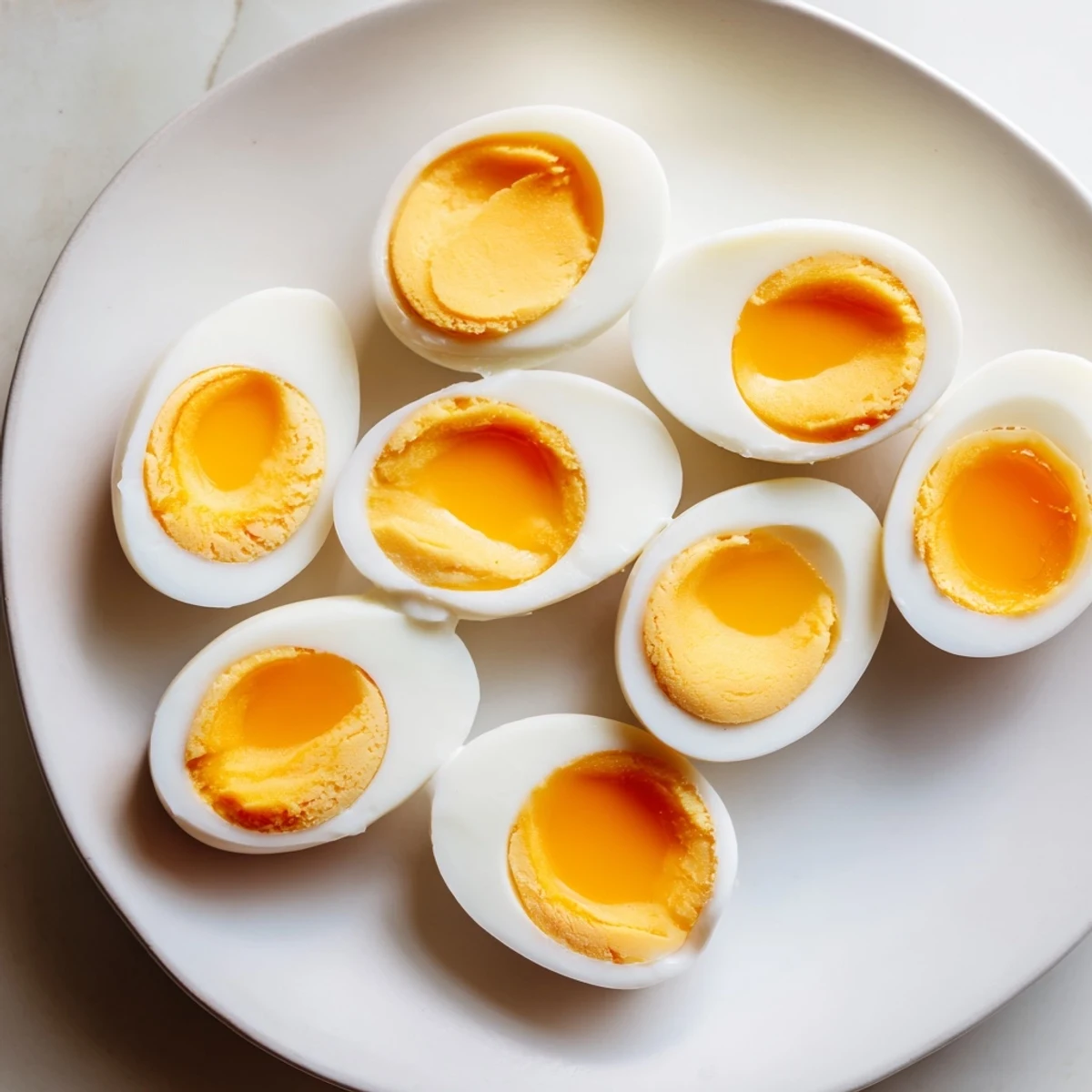 Air Fryer Boiled Eggs ready to peel and enjoy, perfectly cooked with a soft, creamy yolk.