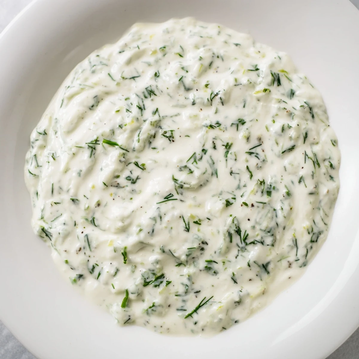 A close-up of creamy Greek Yogurt Herb Dip, perfectly seasoned and ready for dipping.