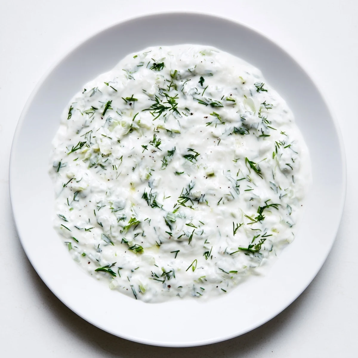 Cool and refreshing Greek Yogurt Herb Dip, a healthy appetizer, photographed with fresh veggies.