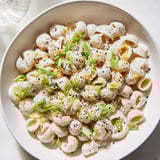 Golden creamy Japanese-inspired Miso Ditalini topped with vibrant green scallions awaiting your first bite.