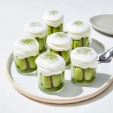 These Matcha Mascarpone Tiramisu Snow Cups feature beautiful layers of light-green matcha, delicious mascarpone.