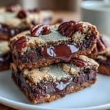Hojicha brookies with a rich brownie base and crispy cookie top, infused with roasted tea aroma.