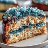 Teal Gold Geode Slice Cake