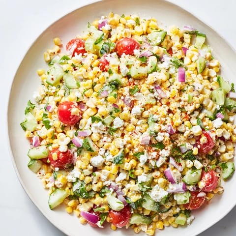 This delicious Mexican Street Corn Chopped Salad features a creamy dressing, cotija cheese, and fresh ingredients.