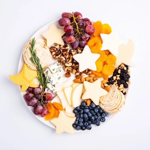 A beautifully arranged Moon & Stars Night Board, perfect for elegant gatherings and easy snacking.