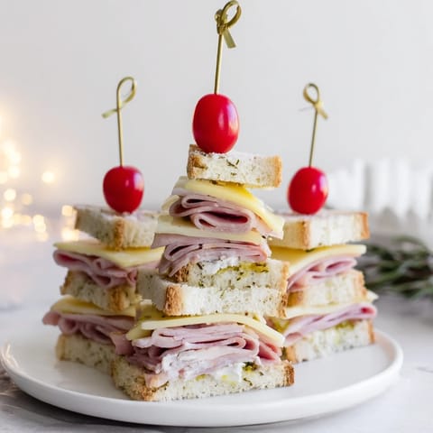 Mini Sandwiches Ham Cheese Towers