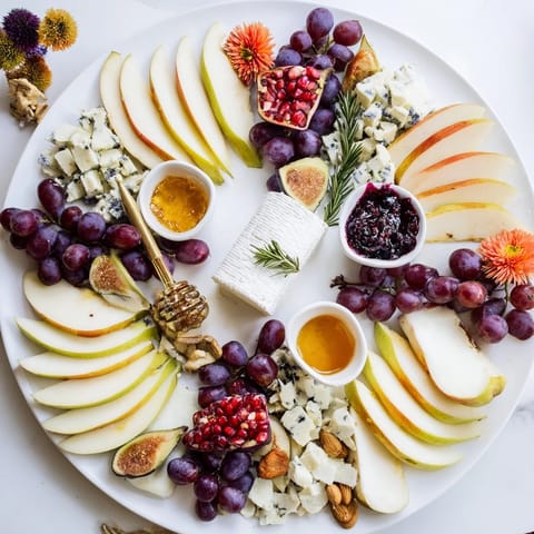 Star of Bethlehem Cheese Platter with vibrant fruits, cheeses and crackers makes a beautiful appetizer.