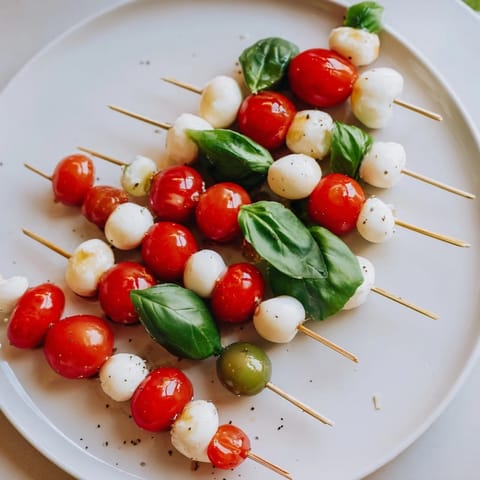 Red Green Caprese Skewers