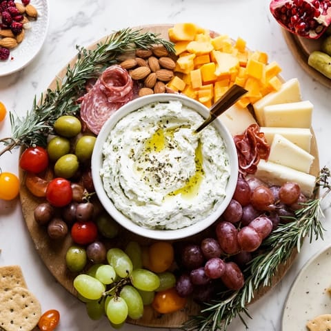 Evergreen wreath cheese board