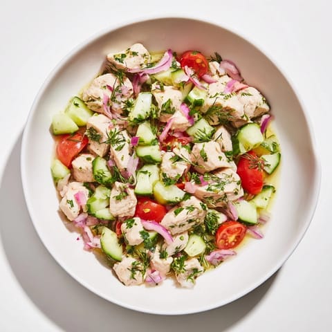 Close-up of a Cucumber and Chicken Clean Shaker – perfect for a light, healthy lunch at home.