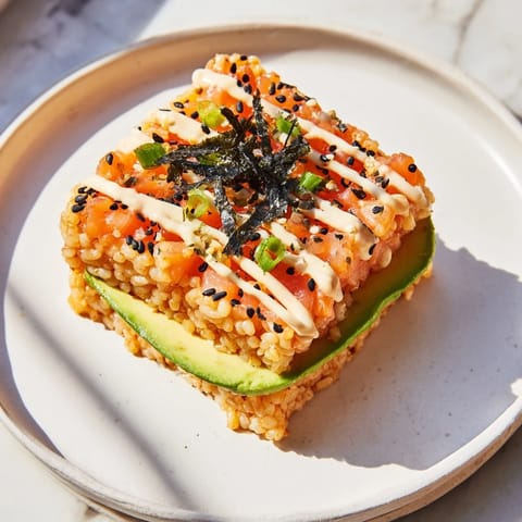 Crispy Rice Salmon Stack