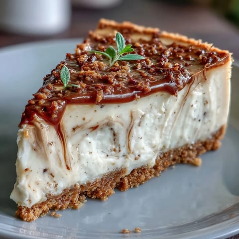 Decadent hojicha cheesecake with a creamy tea-infused filling and buttery graham cracker crust, swirled with rich hojicha flavor.