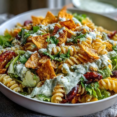 Taco Pasta Salad Doritos Avocado