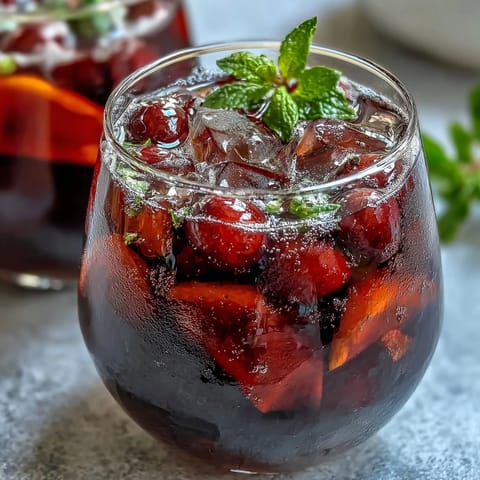 Refreshing Spring Sangria Mocktail with white grape juice, citrus slices, and mint leaves in a clear pitcher.