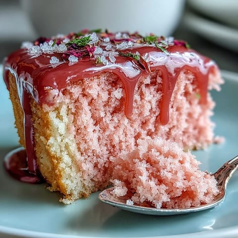 A stunning pink velvet cake infused with rosé wine, layered with smooth cream cheese frosting and delicate gold accents.  