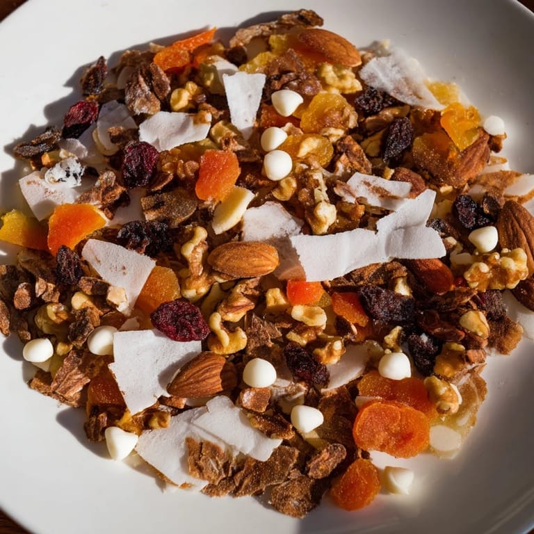 Golden-hued Mélange Hivernal Flocon de Neige, perfect fall snack with warming spices and textures.