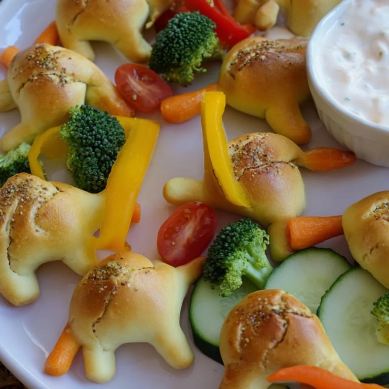 Enjoy this easy Dinosaur Bone Prehistoric Crudités recipe, featuring a creamy dip and raw vegetable sticks.