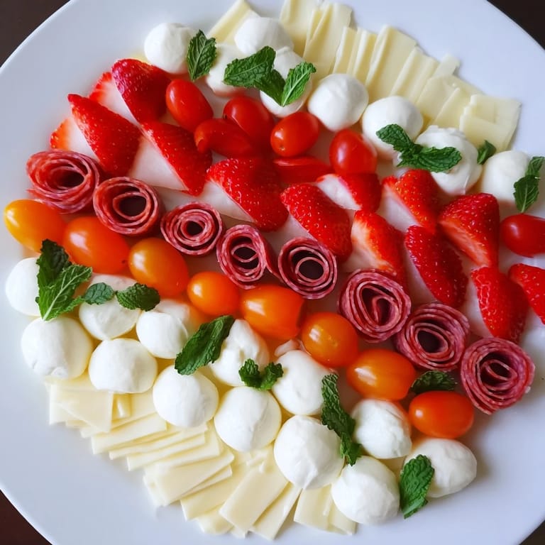 Imagine the striking contrast in this Peppermint Stripe Celebration: red and white stripes of delicious food.