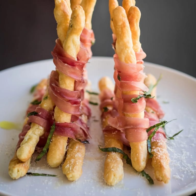 Enjoy the Golden Gate: Savory prosciutto and breadsticks make a fun appetizer, perfect for sharing.