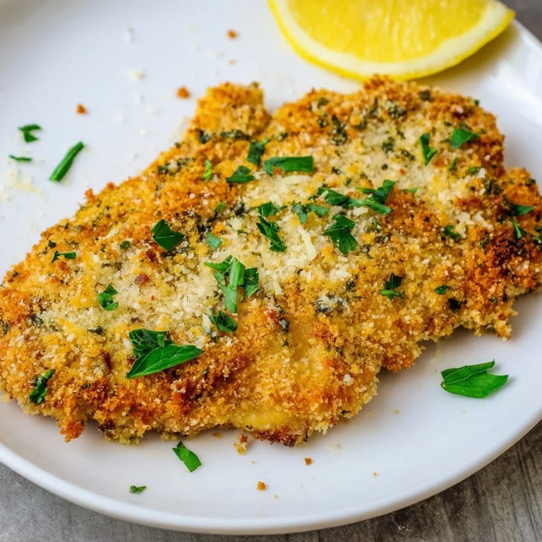 Imagine the delightful crunch of parmesan coating each Crispy Parmesan Chicken Cutlet, ready to be enjoyed.