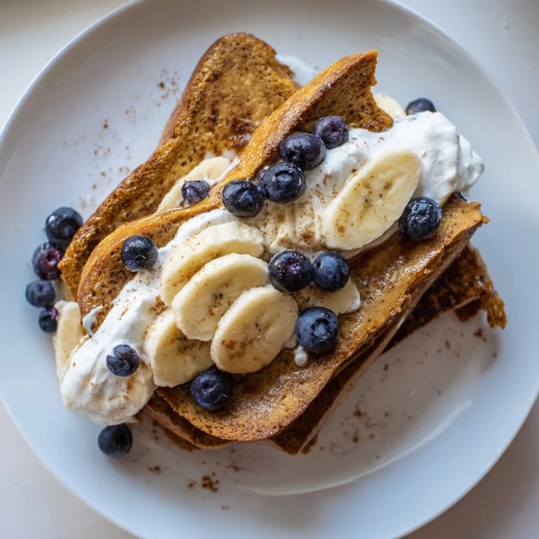 Delicious high-protein French Toast, a wholesome and filling breakfast made with whole-grain bread.