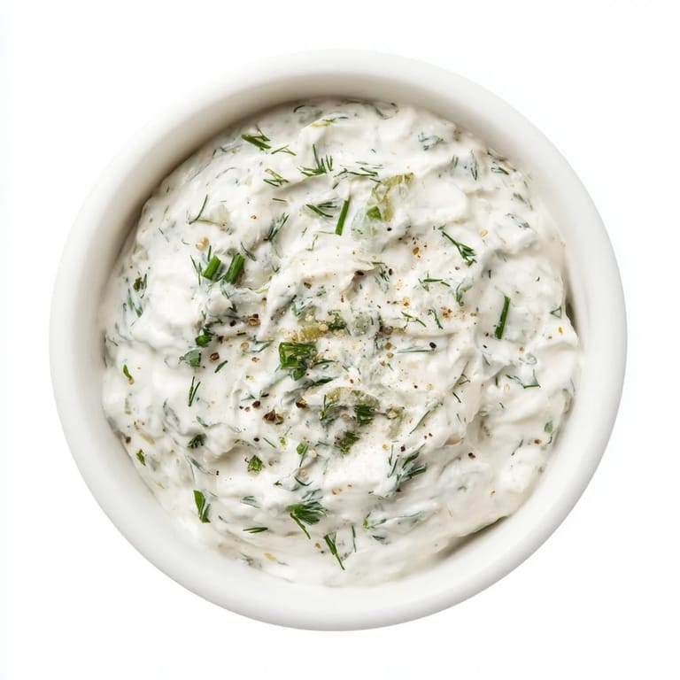 A vibrant bowl of homemade Greek Yogurt Ranch Dip with visible flecks of fresh herbs, perfect for dipping.
