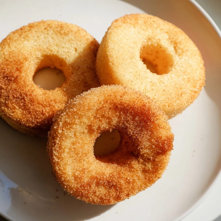 Air Fryer Donuts, quick to prepare with biscuit dough, look delicious and dusted with cinnamon sugar goodness.