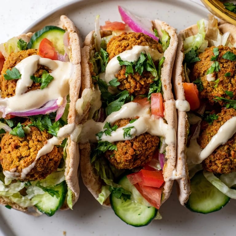 Golden-brown falafel nestled in a warm pita; the Falafel Pita Pocket is a satisfying vegetarian meal.