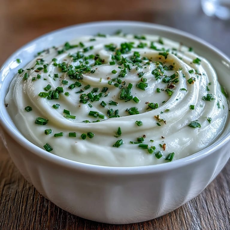 A smooth, pale golden Creamy Celery Root Bisque topped with parsley, ready to be served with crusty bread.