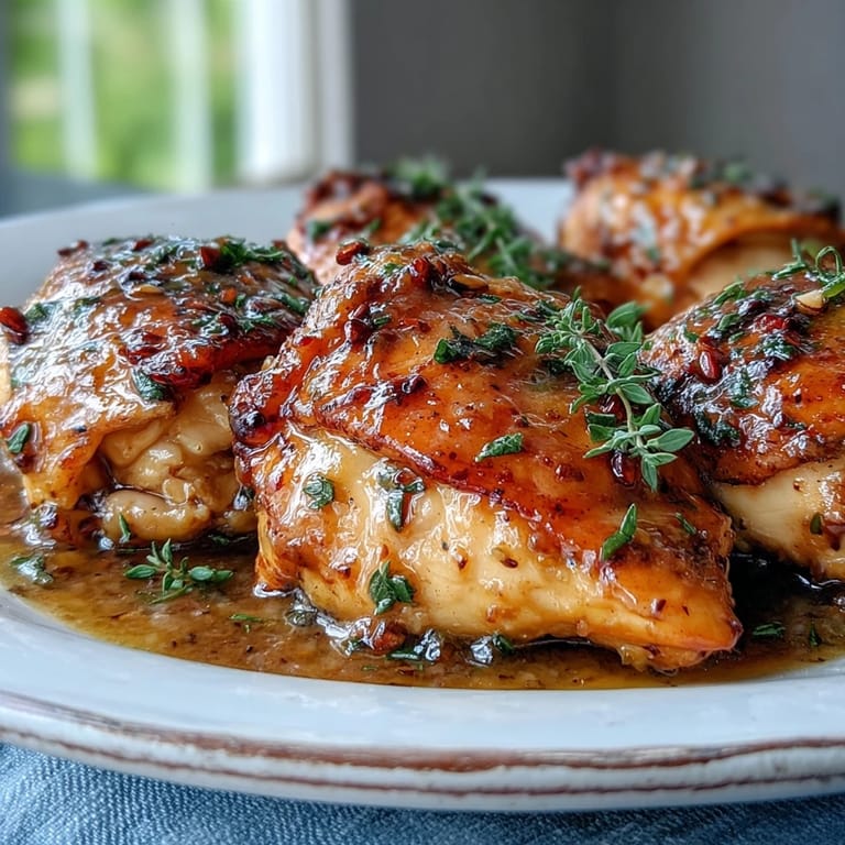 Slow Cooker Honey Mustard Chicken resting in the slow cooker crock, tender and juicy, surrounded by a rich sauce ready to be spooned over roasted vegetables.