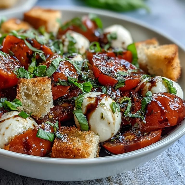 A rustic Caprese Salad Bowl with juicy heirloom tomatoes and fresh mozzarella, served on a wooden board.