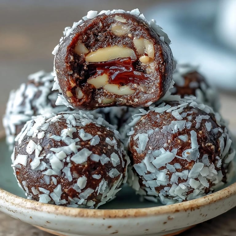 A rustic arrangement of hojicha energy balls on a wooden board, emphasizing their naturally sweet taste and energizing qualities.