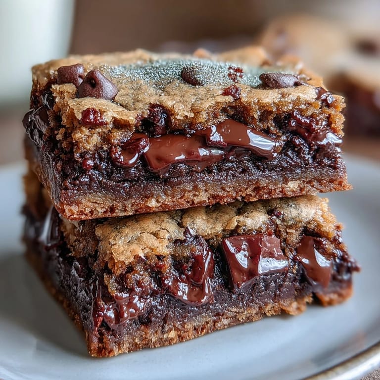 Decadent hojicha brookies combining gooey brownie and chewy cookie layers for tea lovers.