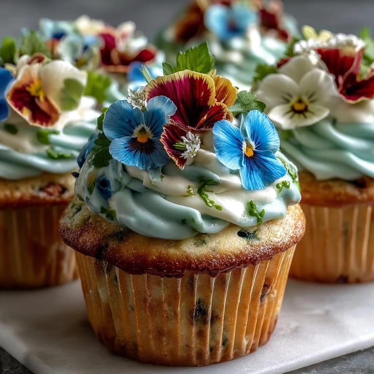 Bright and cheerful spring cupcakes topped with smooth vanilla buttercream and a rainbow of edible flowers, perfect for festive gatherings.
