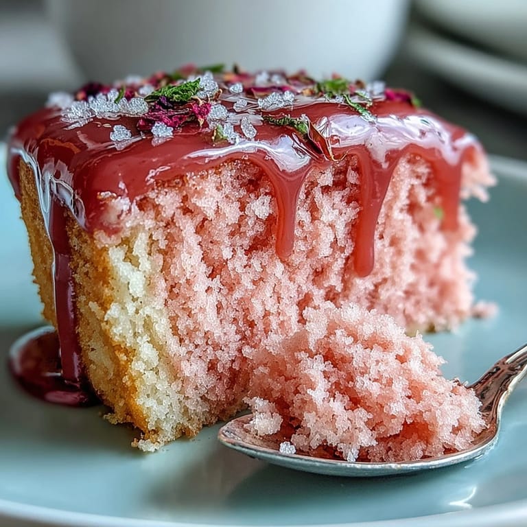 A stunning pink velvet cake infused with rosé wine, layered with smooth cream cheese frosting and delicate gold accents.  