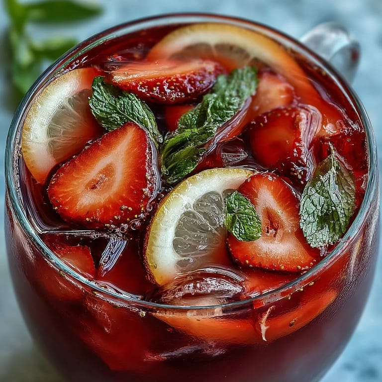 Refreshing Juneteenth Red Drink: Hibiscus Strawberry Lemonade, perfect for summer gatherings.